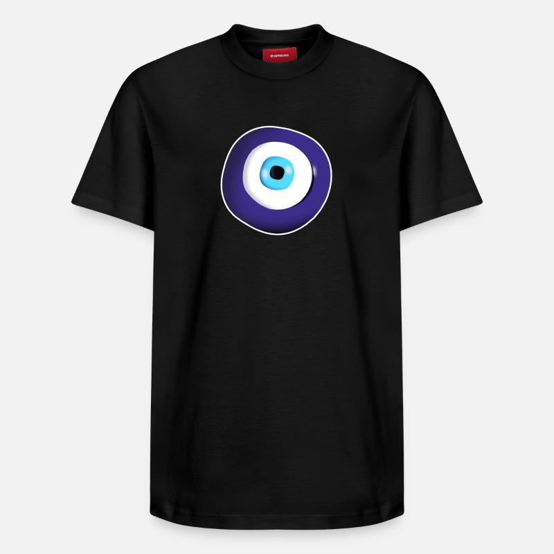 Symbole du mauvais œil - T-shirt unisexe décontracté en coton Supima – de SPREAD - noir