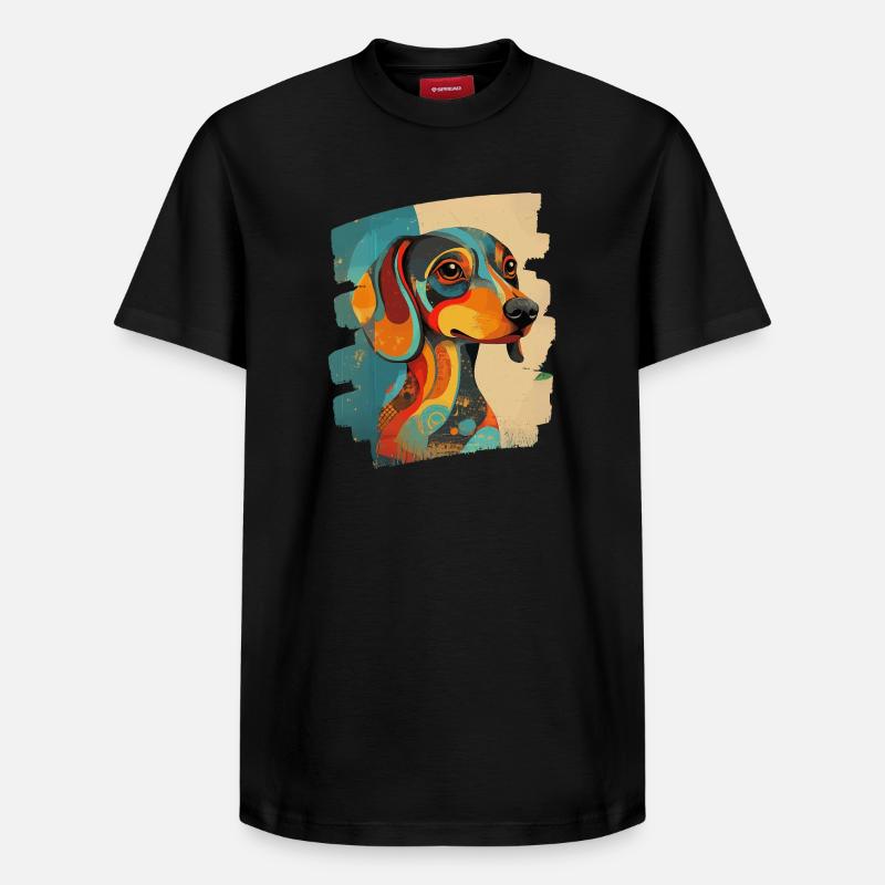 Dackel - Relaxed Unisex Supima Cotton T-Shirt – von SPREAD - Schwarz