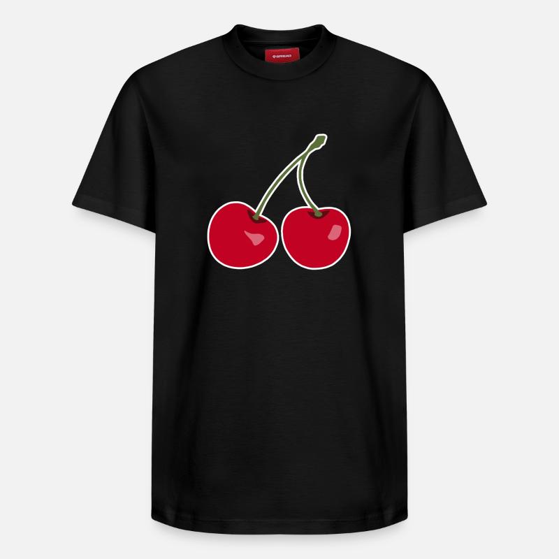 Kirsche, Rote Kirschen - Relaxed Unisex Supima Cotton T-Shirt – von SPREAD - Schwarz