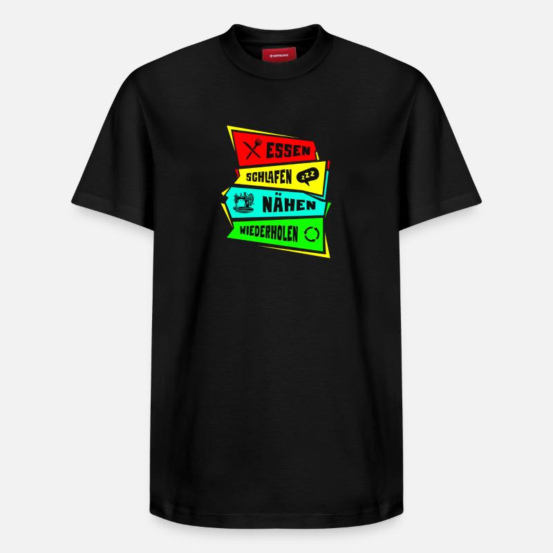 Manger. Dormir. Coudre. Réessayez. - T-shirt unisexe décontracté en coton Supima – de SPREAD - noir