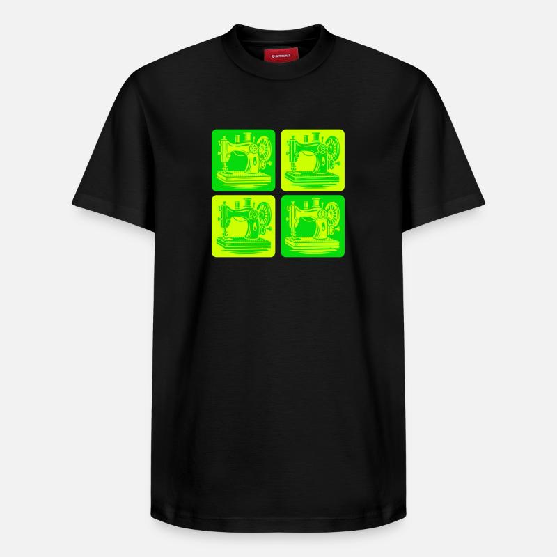Conception de machines à coudre - T-shirt unisexe décontracté en coton Supima – de SPREAD - noir