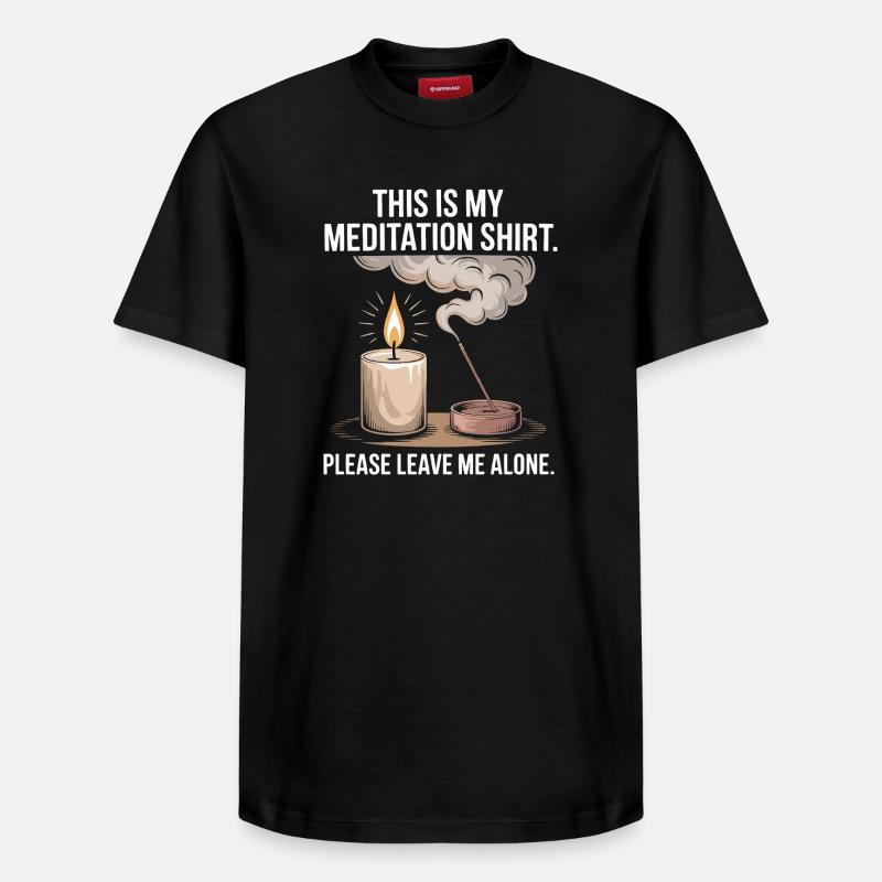 Funny Meditation Introvert Mindfulness Design - T-shirt unisexe décontracté en coton Supima – de SPREAD - noir