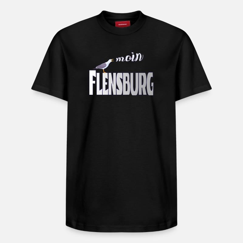Flensburg Möwe & Moin Design - Relaxed Unisex Supima Cotton T-Shirt – von SPREAD - Schwarz