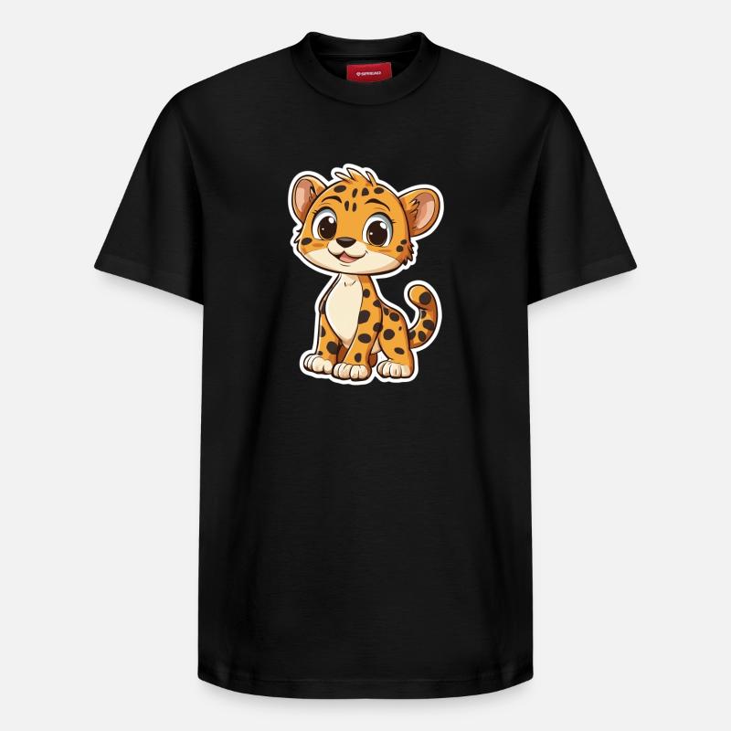 Guépard mignon - T-shirt unisexe décontracté en coton Supima – de SPREAD - noir