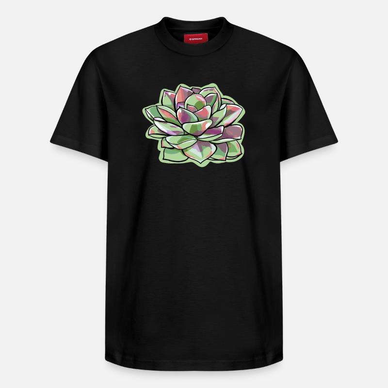 Echeveria Fat Leaf Rosette Succulente - T-shirt unisexe décontracté en coton Supima – de SPREAD - noir