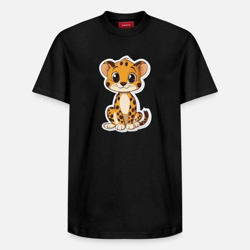 Guépard mignon - T-shirt unisexe décontracté en coton Supima – de SPREAD - noir