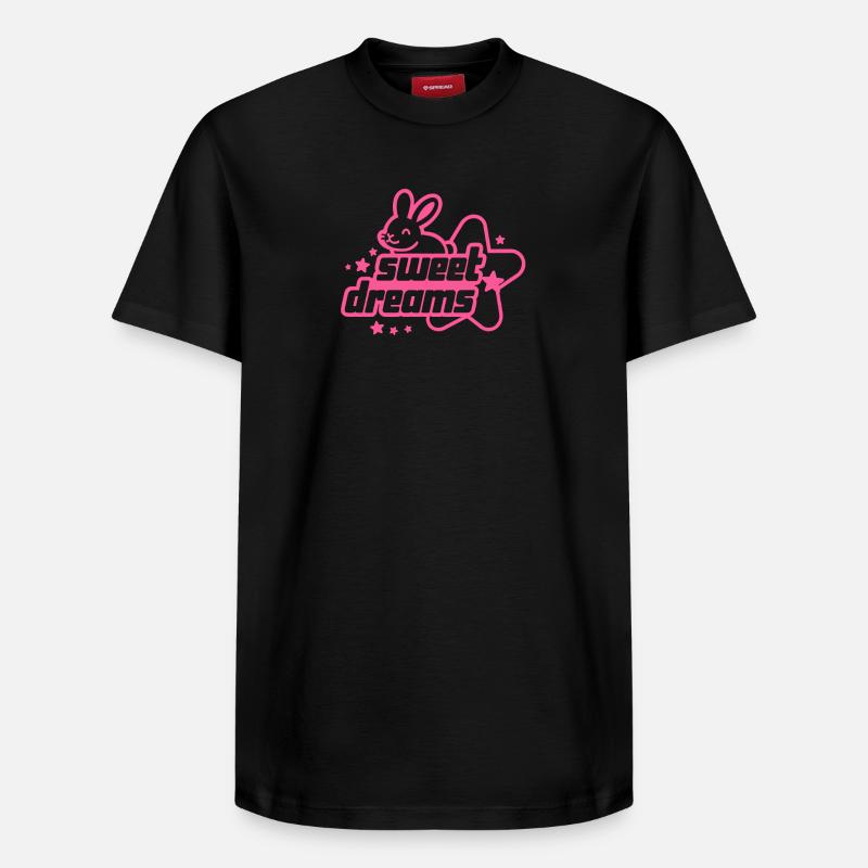 Doux rêves Lapin Néon - T-shirt unisexe décontracté en coton Supima – de SPREAD - noir