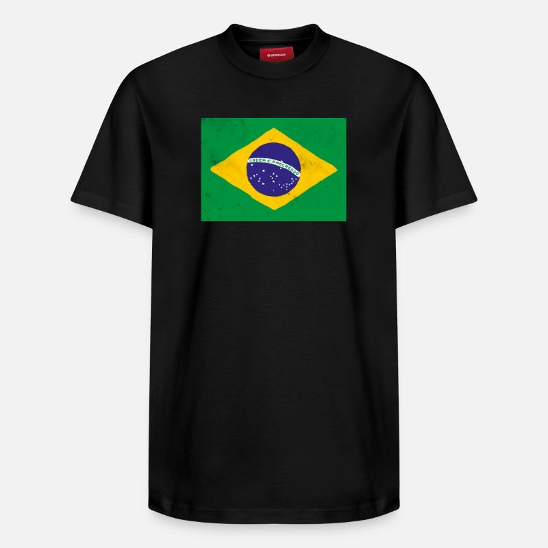 Drapeau du Brésil - T-shirt unisexe décontracté en coton Supima – de SPREAD - noir