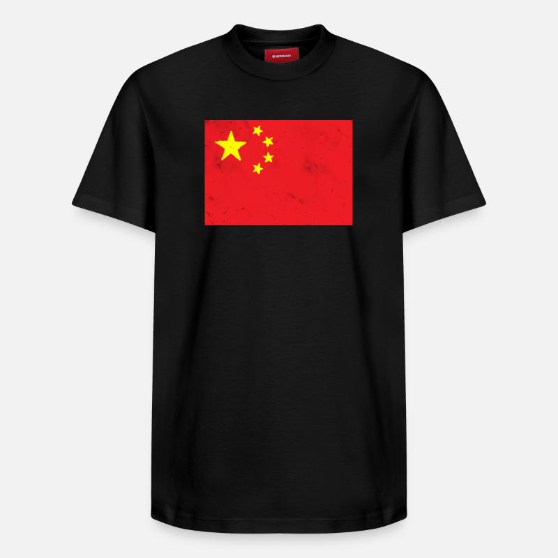 Drapeau de la Chine - T-shirt unisexe décontracté en coton Supima – de SPREAD - noir
