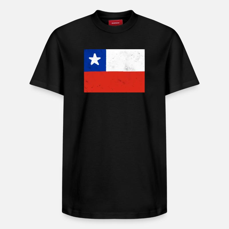 Drapeau du Chili - T-shirt unisexe décontracté en coton Supima – de SPREAD - noir