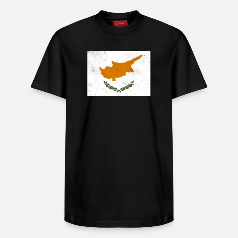 Drapeau de Chypre - T-shirt unisexe décontracté en coton Supima – de SPREAD - noir