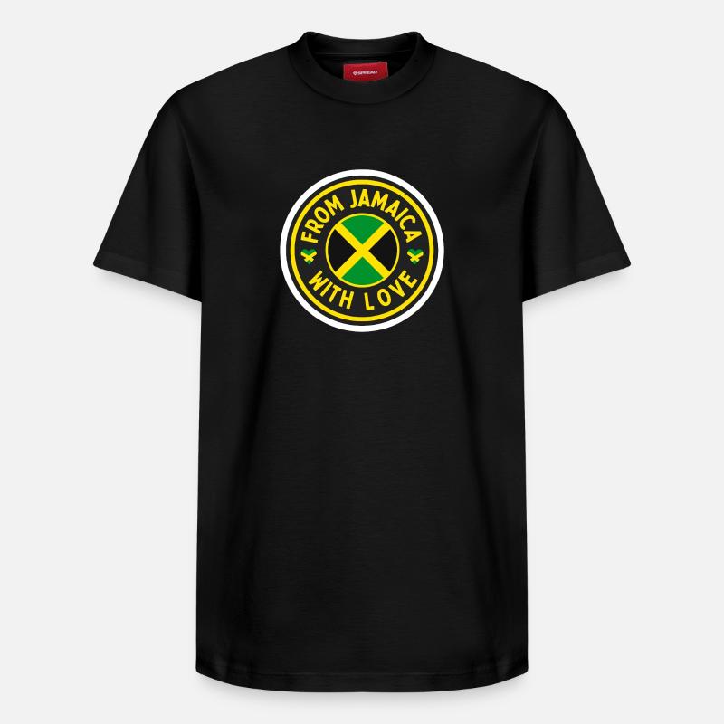 De la Jamaïque avec amour - T-shirt unisexe décontracté en coton Supima – de SPREAD - noir