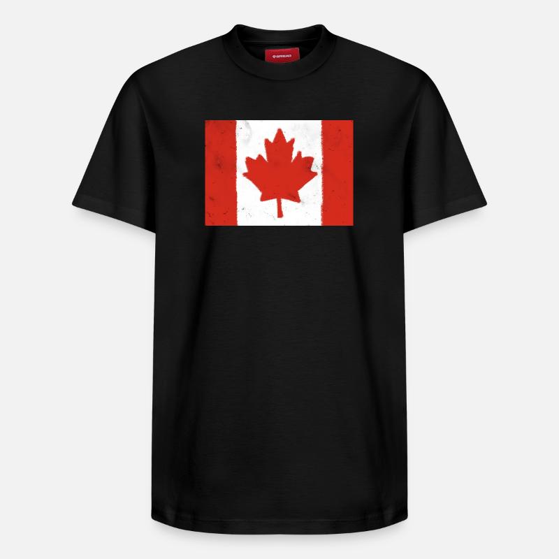 Drapeau du Canada - T-shirt unisexe décontracté en coton Supima – de SPREAD - noir