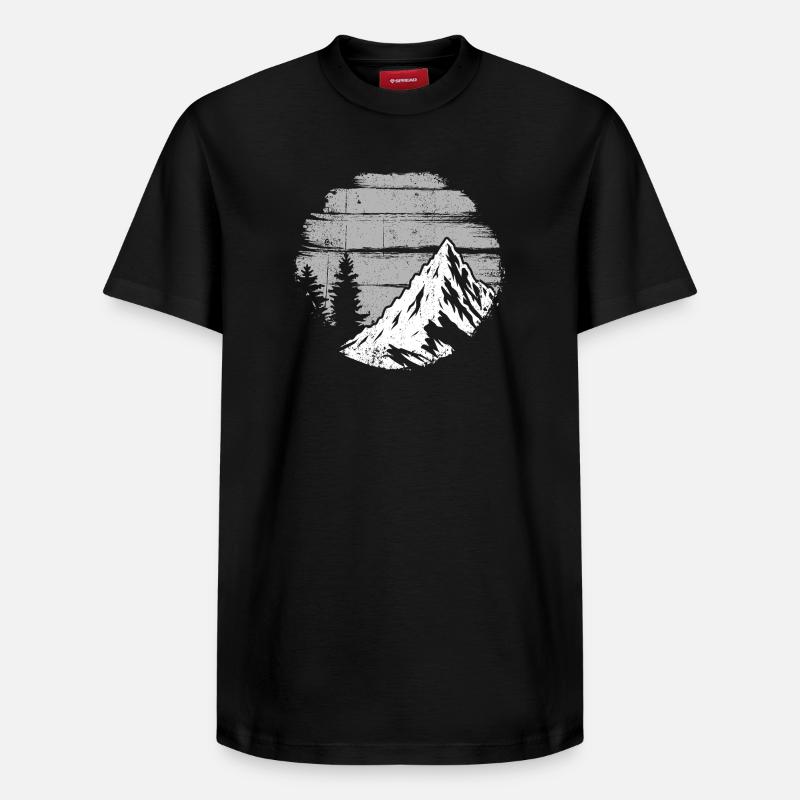 Arête alpine monochrome - T-shirt unisexe décontracté en coton Supima – de SPREAD - noir