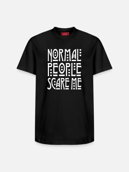 Normal People Scare Me - Relaxed Unisex Supima Cotton T-Shirt – by SPREAD - black