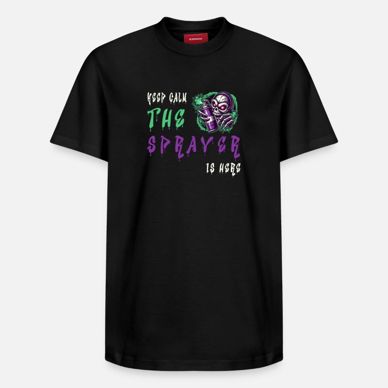 Keep Calm – The Sprayer - Relaxed Unisex Supima Cotton T-Shirt – von SPREAD - Schwarz