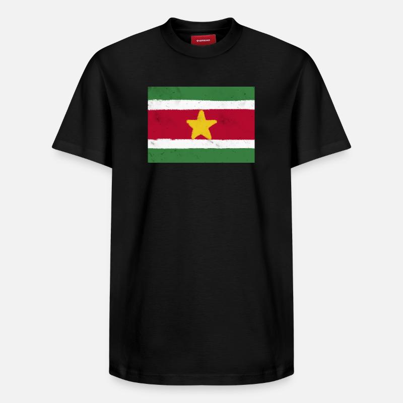 Drapeau du Suriname - T-shirt unisexe décontracté en coton Supima – de SPREAD - noir