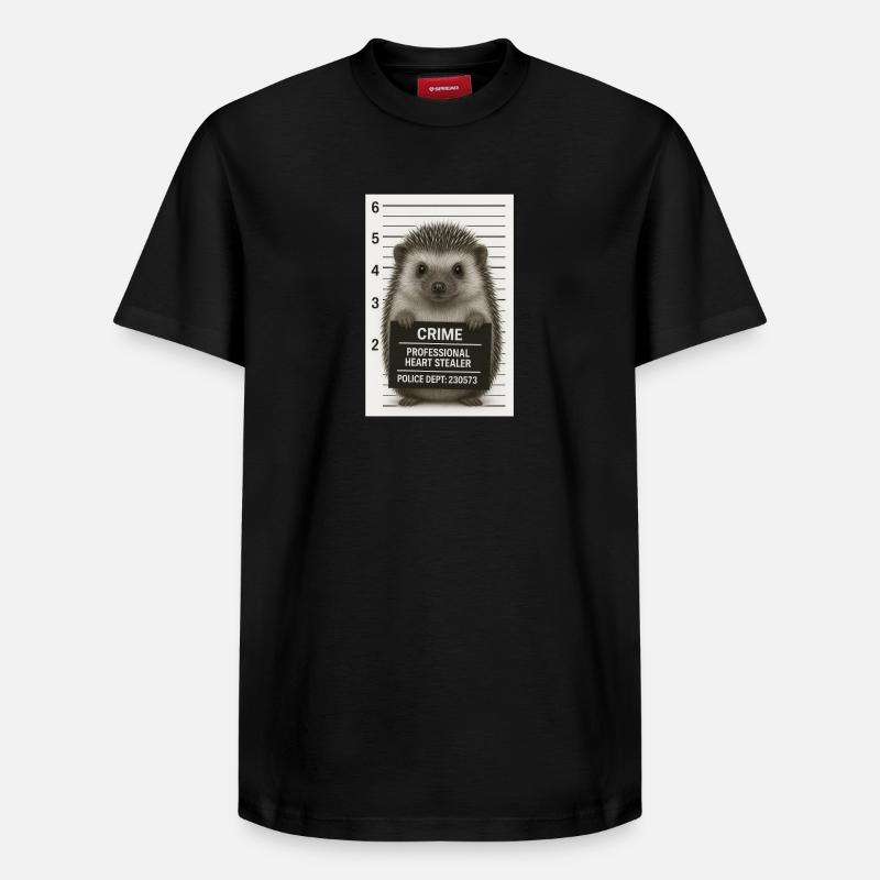 Hérisson criminel - T-shirt unisexe décontracté en coton Supima – de SPREAD - noir