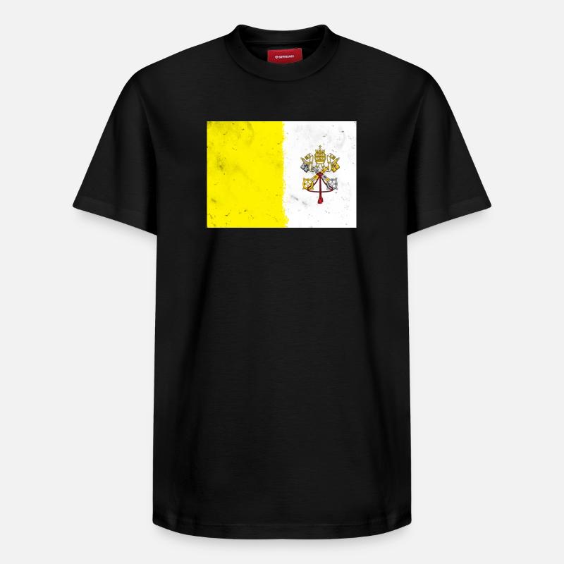 Drapeau du Vatican - T-shirt unisexe décontracté en coton Supima – de SPREAD - noir