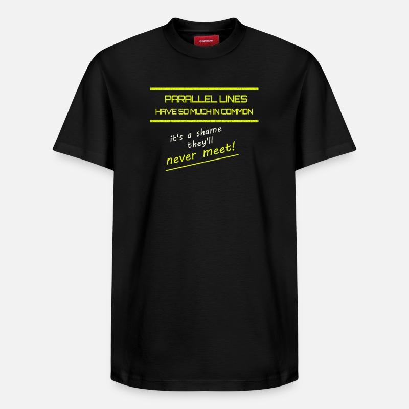 Funny Parallel Lines Math Tee - Relaxed Unisex Supima Cotton T-Shirt – by SPREAD - black