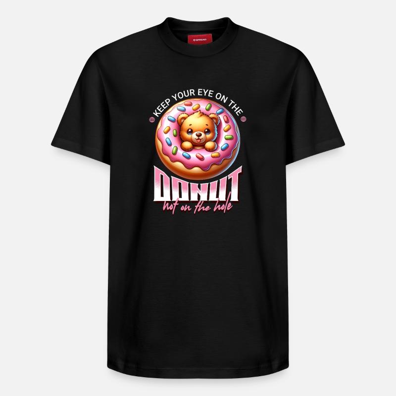 Motif d’ours donuts avec glaçage - T-shirt unisexe décontracté en coton Supima – de SPREAD - noir