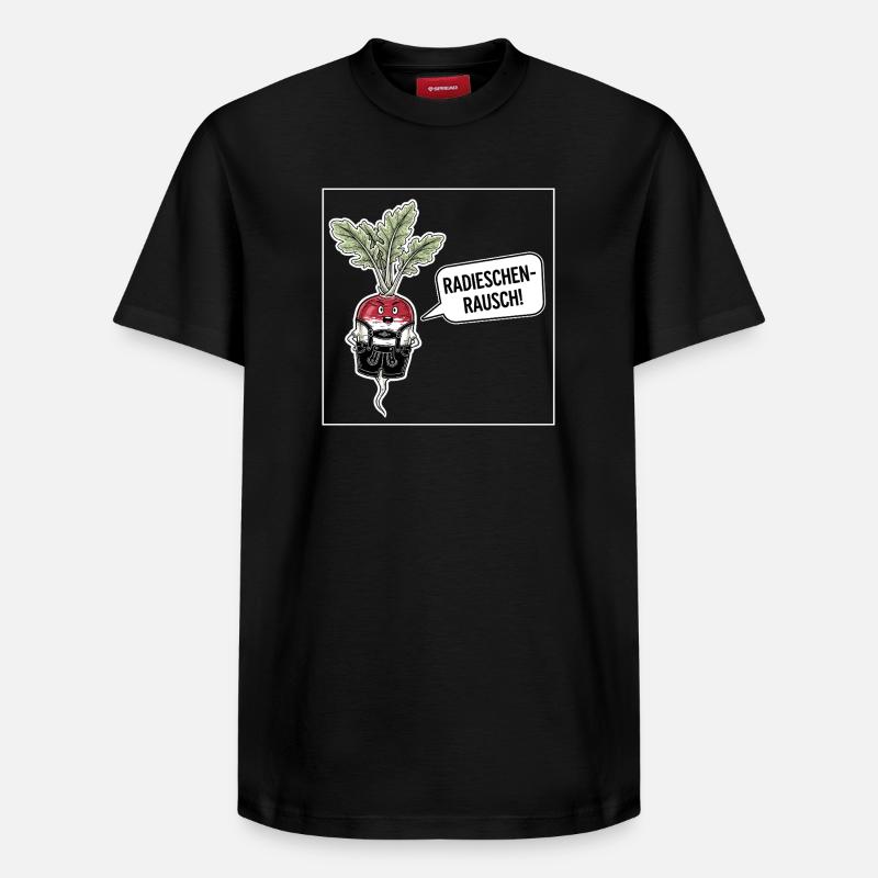 Radieschen-Rausch ! - Relaxed Unisex Supima Cotton T-Shirt – von SPREAD - Schwarz