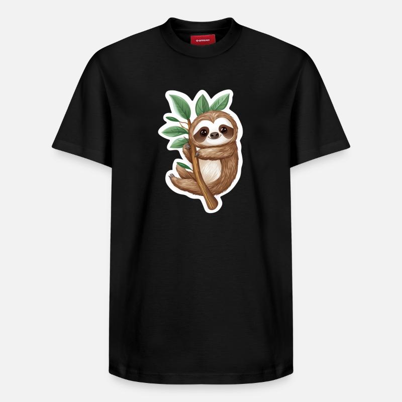 Faultier - Relaxed Unisex Supima Cotton T-Shirt – von SPREAD - Schwarz