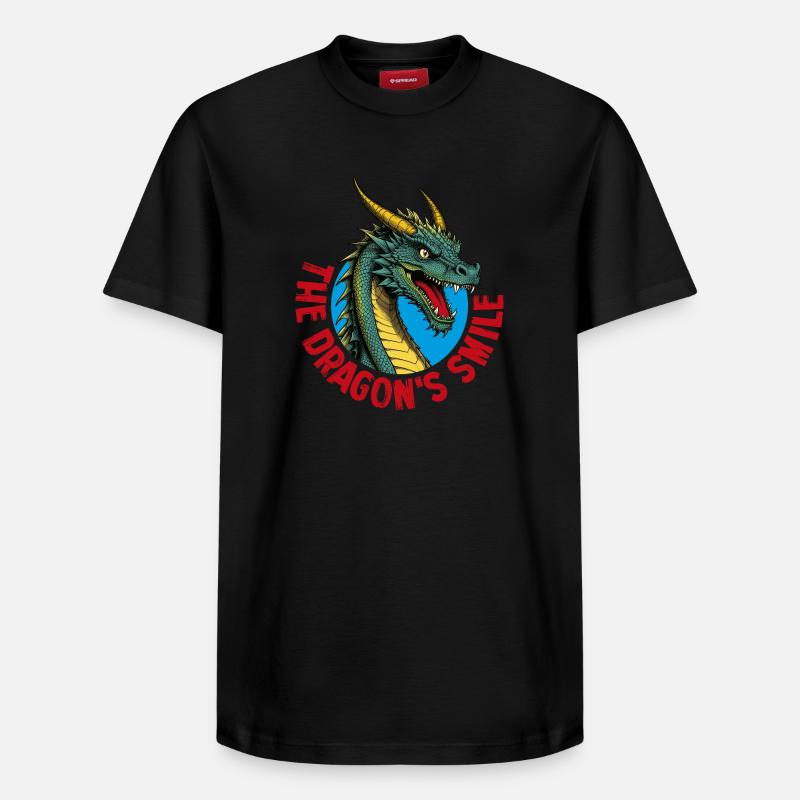 Dragon qui sourit - T-shirt unisexe décontracté en coton Supima – de SPREAD - noir