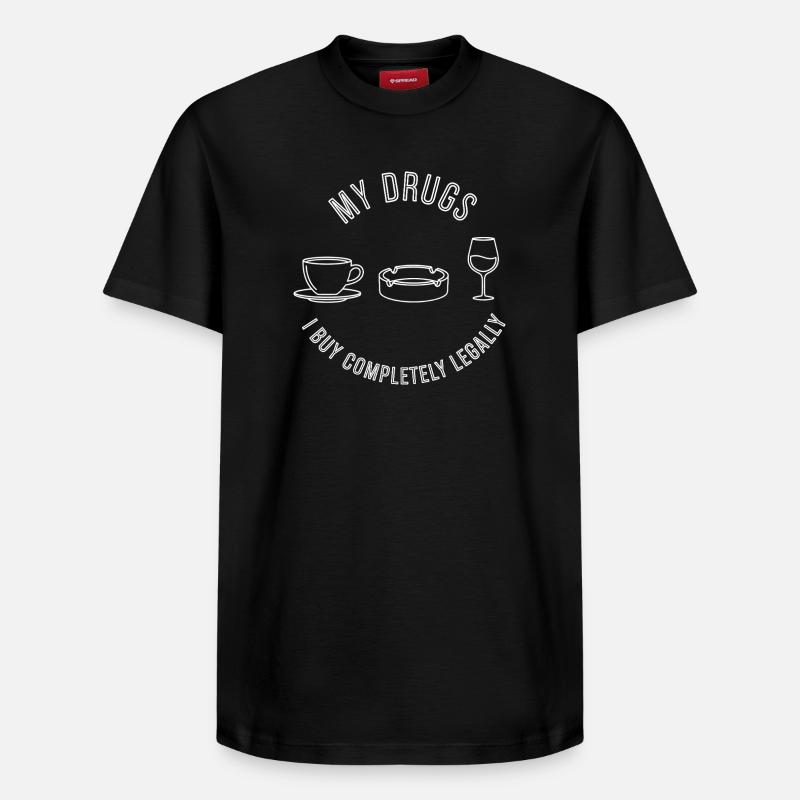 Mes drogues légales - T-shirt unisexe décontracté en coton Supima – de SPREAD - noir