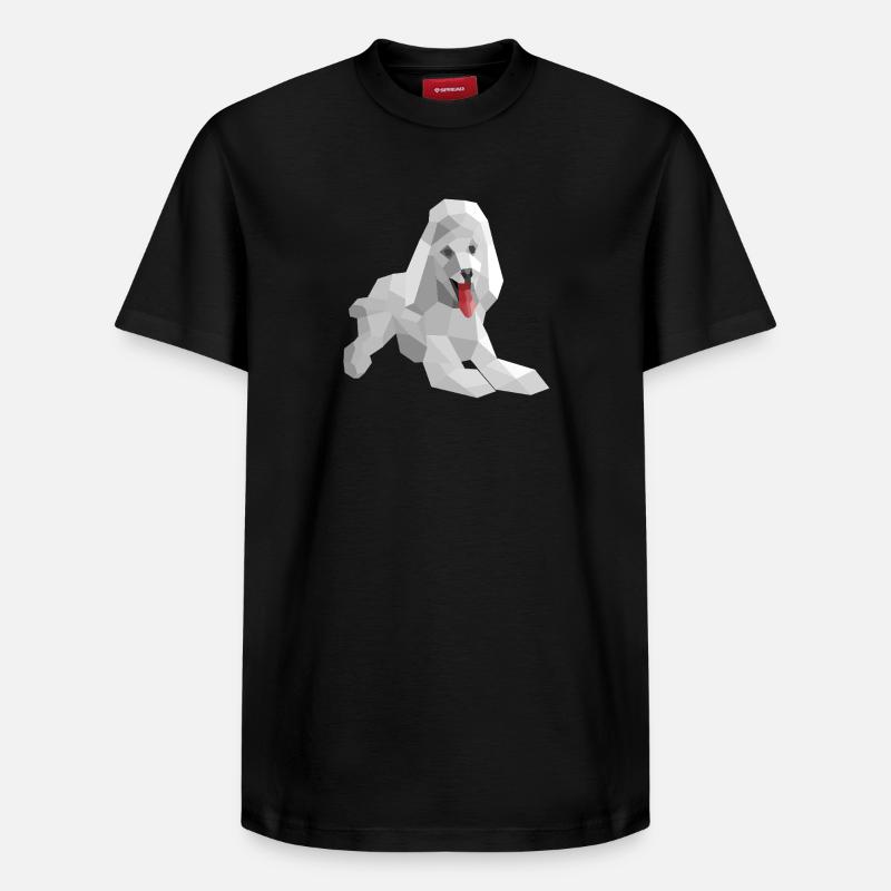 Eleganter Low-Poly-Pudel - Relaxed Unisex Supima Cotton T-Shirt – von SPREAD - Schwarz