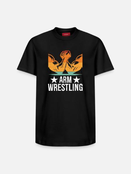 Arm Wrestling Tee - Relaxed Unisex Supima Cotton T-Shirt – von SPREAD - Schwarz