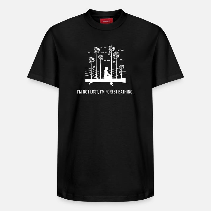 Bain de forêt - T-shirt unisexe décontracté en coton Supima – de SPREAD - noir