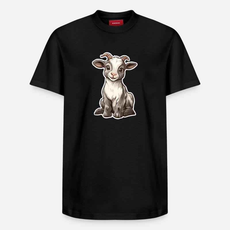 Chèvre - T-shirt unisexe décontracté en coton Supima – de SPREAD - noir