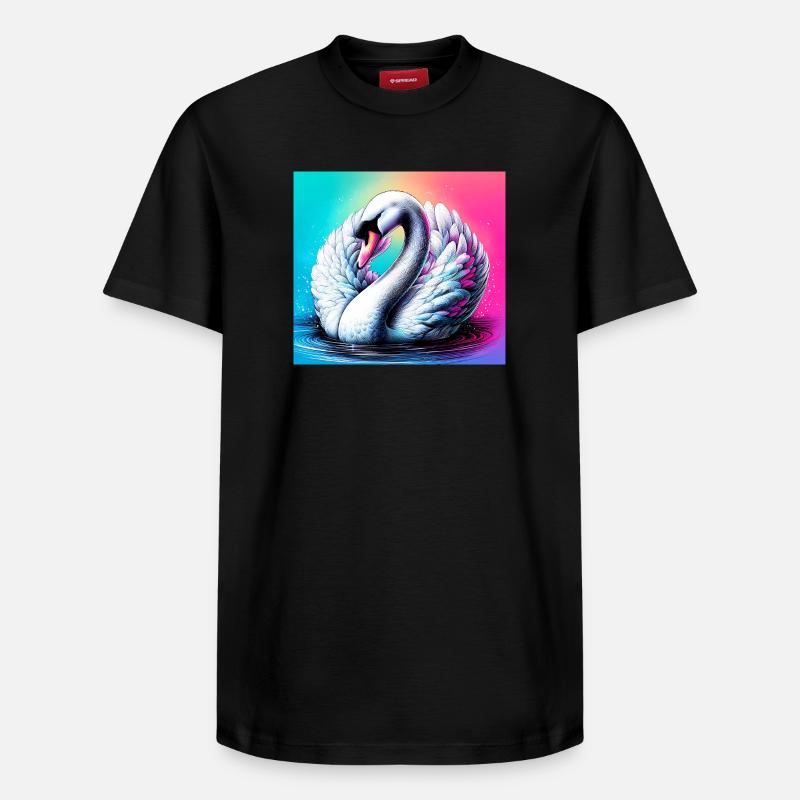 cygne - T-shirt unisexe décontracté en coton Supima – de SPREAD - noir