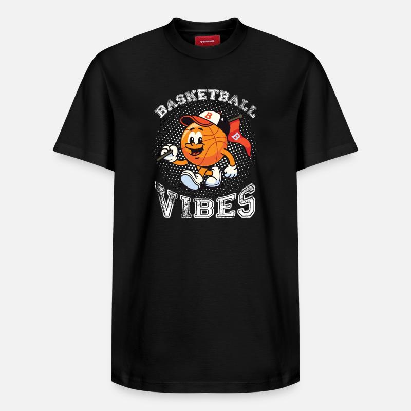 Vibrations du basket-ball - T-shirt unisexe décontracté en coton Supima – de SPREAD - noir