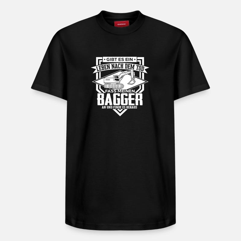 Baggerfahrer Sprüche Baugeräteführer Hochbau  - Relaxed Unisex Supima Cotton T-Shirt – von SPREAD - Schwarz