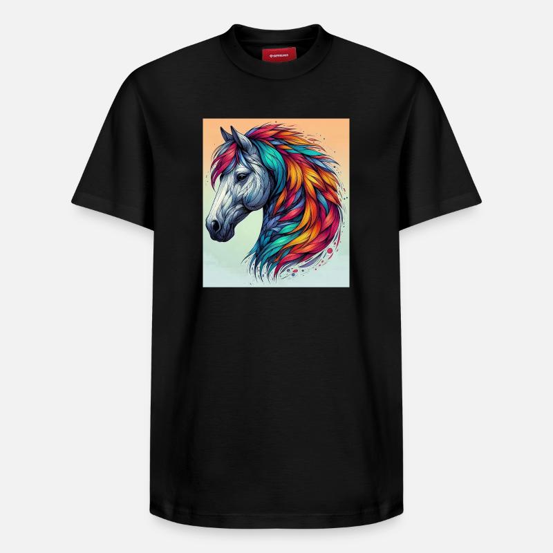 cheval - T-shirt unisexe décontracté en coton Supima – de SPREAD - noir