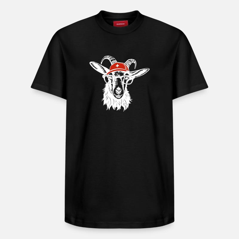 Billy bouc blanc - T-shirt unisexe décontracté en coton Supima – de SPREAD - noir
