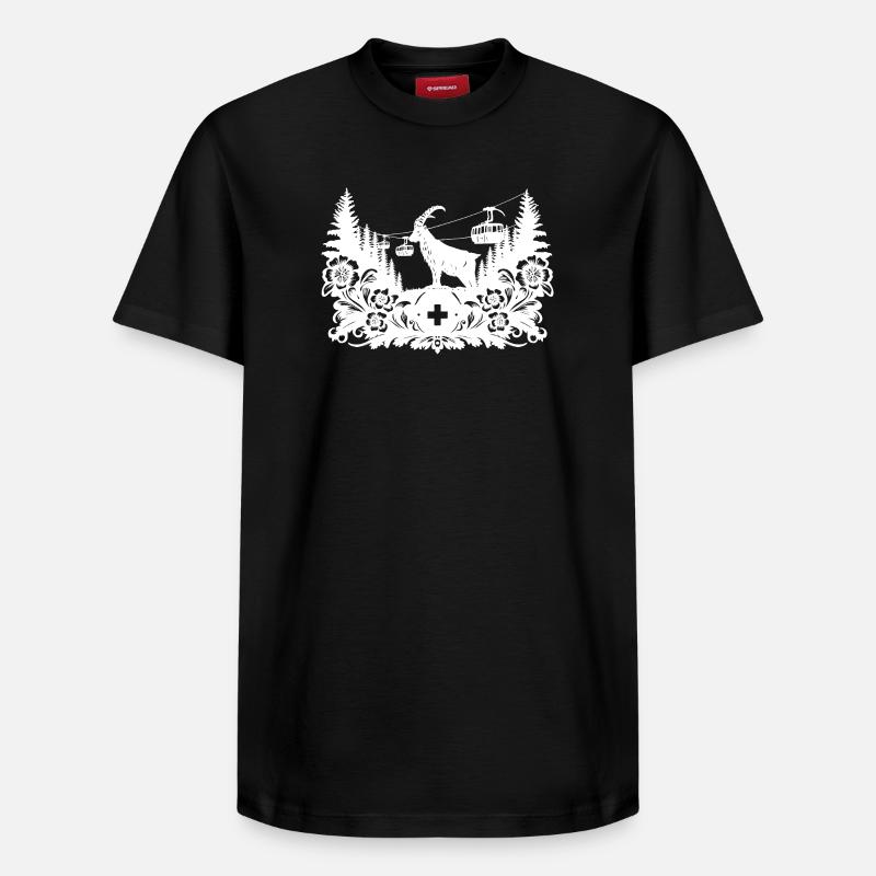 Steinbock_1_white_ - Relaxed Unisex Supima Cotton T-Shirt – von SPREAD - Schwarz