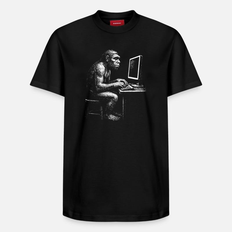 Digital Coder Homo Erectus gift - Relaxed Unisex Supima Cotton T-Shirt – by SPREAD - black