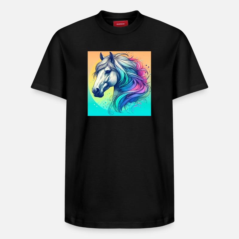cheval - T-shirt unisexe décontracté en coton Supima – de SPREAD - noir