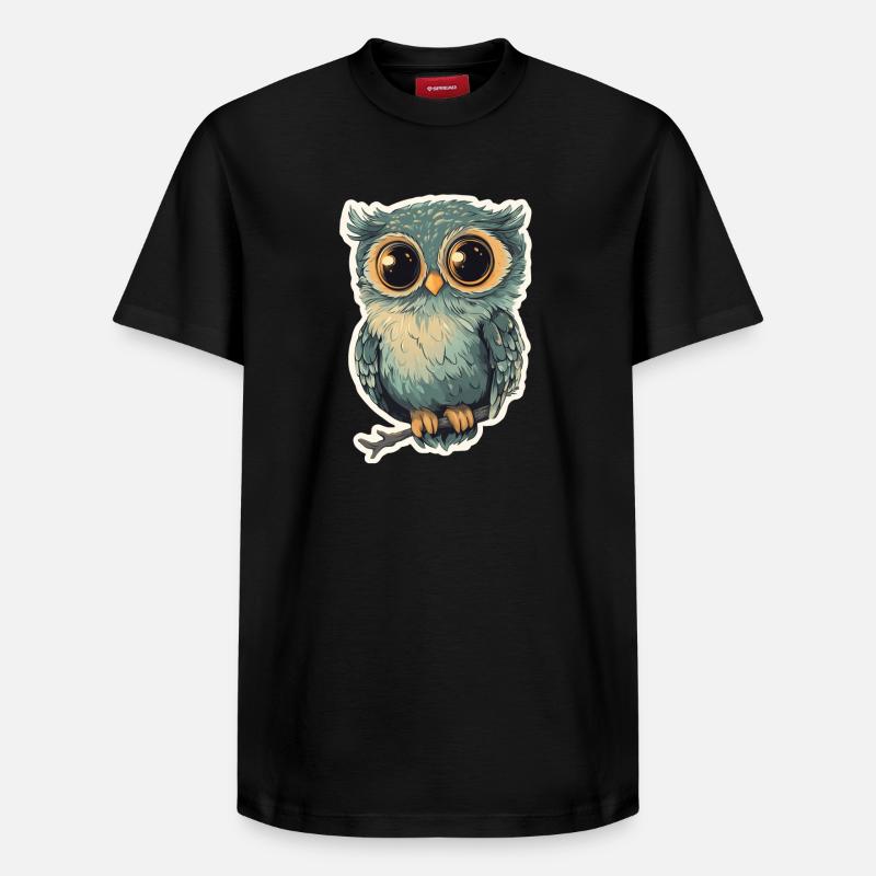 Eule - Relaxed Unisex Supima Cotton T-Shirt – von SPREAD - Schwarz