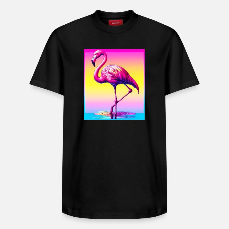 Flamant - T-shirt unisexe décontracté en coton Supima – de SPREAD - noir