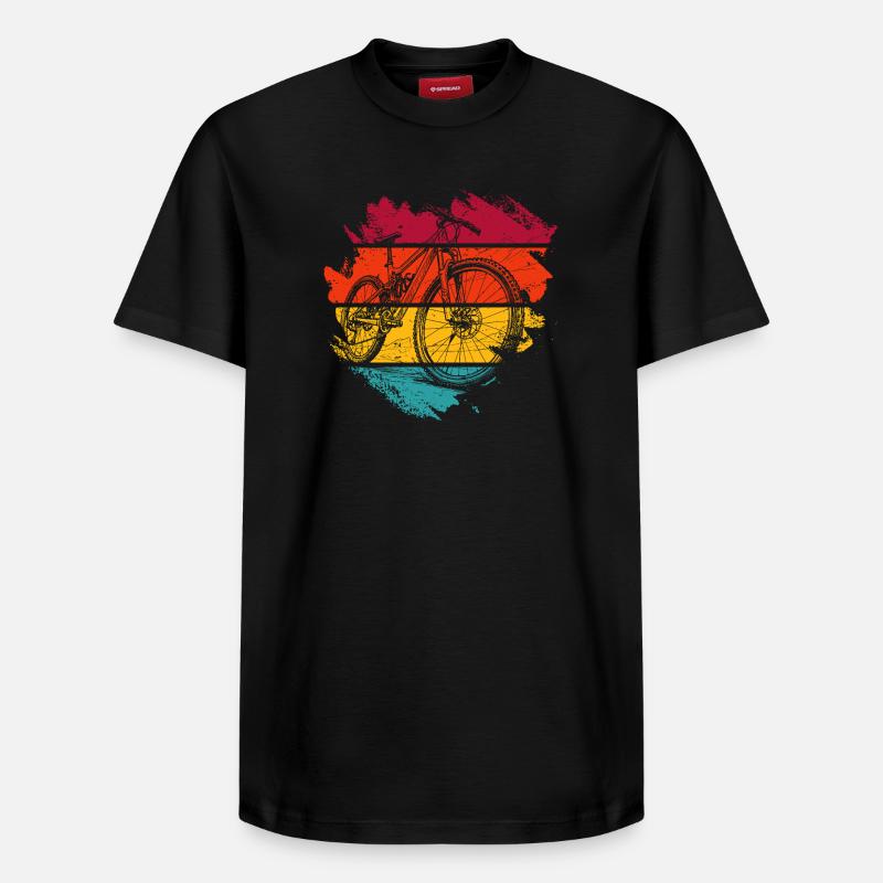 Rétro Vélo Vague Design Abstrait - T-shirt unisexe décontracté en coton Supima – de SPREAD - noir
