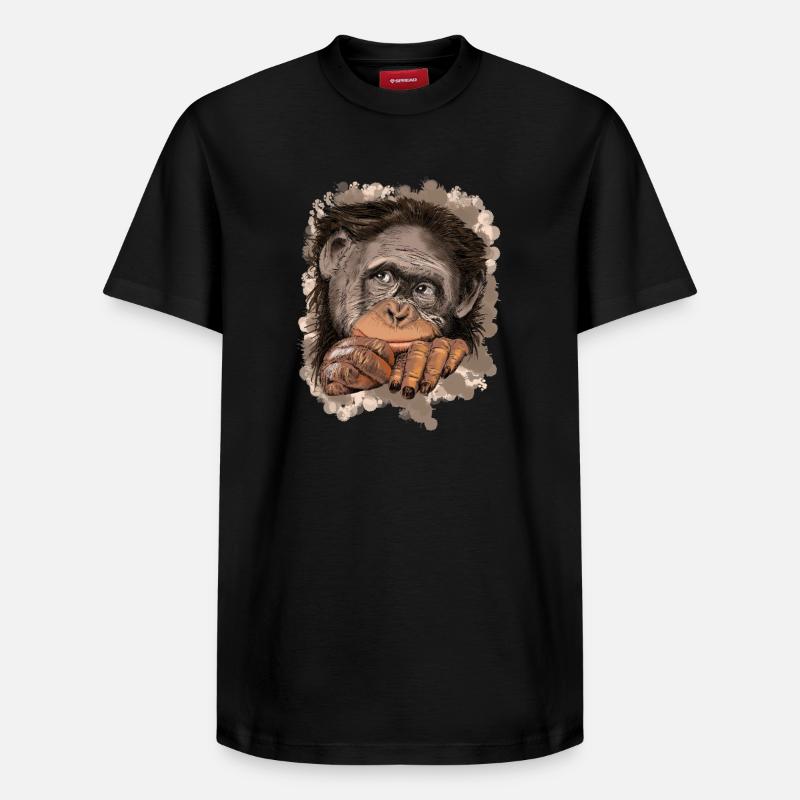 Affe - Relaxed Unisex Supima Cotton T-Shirt – von SPREAD - Schwarz