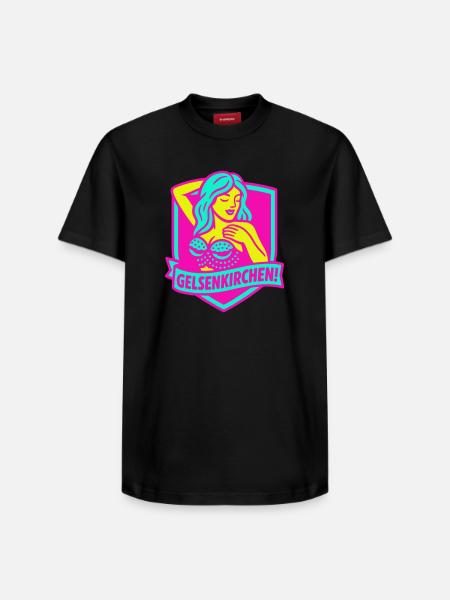 Gelsenkirchen Superstar in pink - Relaxed Unisex Supima Cotton T-Shirt – by SPREAD - black