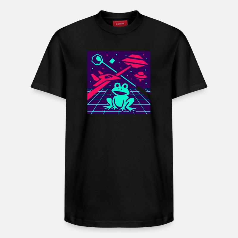 Space Frog - Relaxed Unisex Supima Cotton T-Shirt – von SPREAD - Schwarz