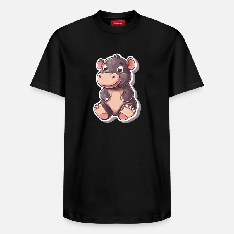 Nilpferd - Relaxed Unisex Supima Cotton T-Shirt – von SPREAD - Schwarz