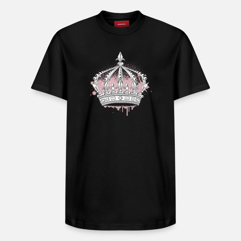 Kunstvolle Krone mit Graffiti Splash - Relaxed Unisex Supima Cotton T-Shirt – von SPREAD - Schwarz