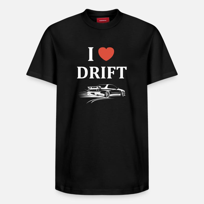 Design Drift Racing Car Passion - T-shirt unisexe décontracté en coton Supima – de SPREAD - noir